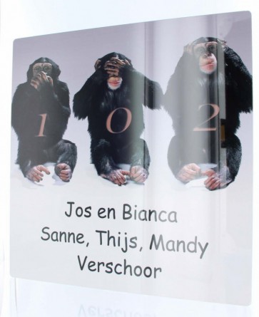 Aluminium naambord 30 x 30 cm met montageplaat
