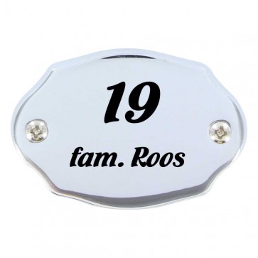 Chroom naambord 75 x 50 mm 