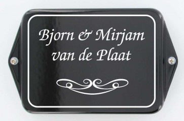 Huisnummer met oor 20 x 12 cm