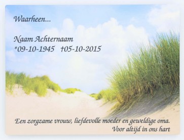 Gedenkplaat 20 x 15 cm