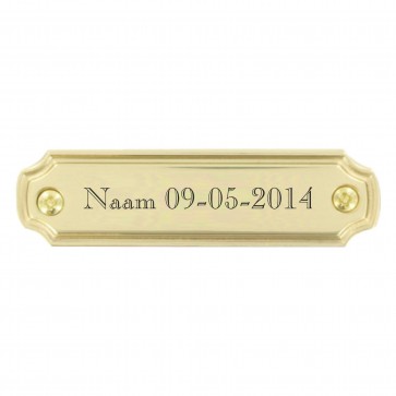 Gedenkplaat messing 100 x 27 mm