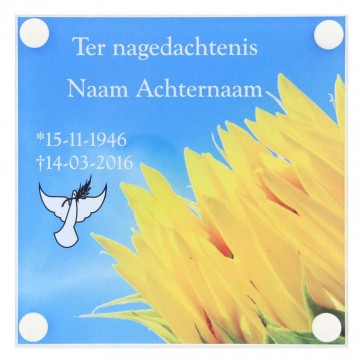 Gedenkplaat plexiglas 145 x 145 mm