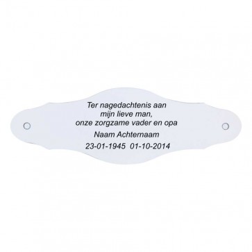 Gedenkplaatje 125 x 42 mm