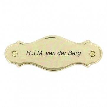 Messing naambord 132 x 50 mm
