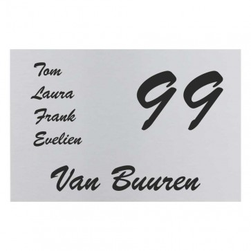 RVS naambord 30 x 18 cm