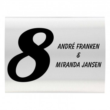 RVS naambord 20 x 15 cm