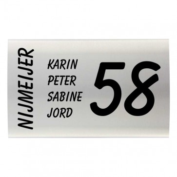 RVS naambord gebogen 30 x 20 cm