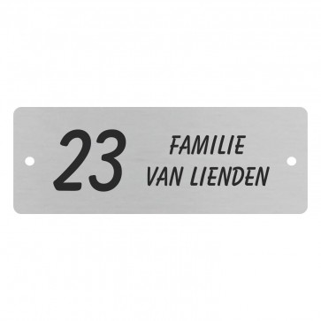 RVS naamplaatje rechthoek 110 x 40 met gat