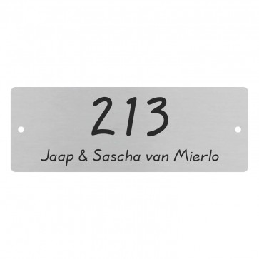 RVS naamplaatje rechthoek 140 x 50 met gat