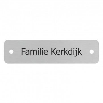 RVS naamplaatje rechthoek 80 x 20 met gat