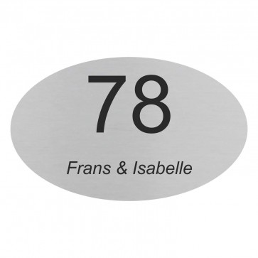 RVS naamplaatje ovaal 140 x 85