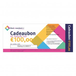 Cadeaubon 100 euro