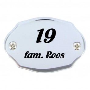 Chroom naambord 75 x 50 mm 