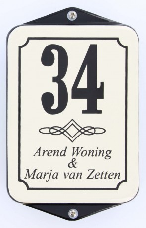 Huisnummer met oor 12 x 20 cm