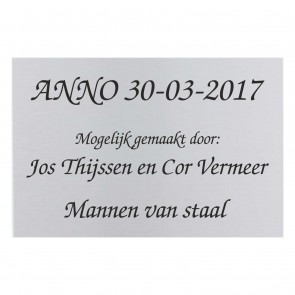 Gedenkbord RVS 15 x 10 cm