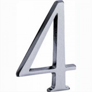 Chroom huisnummer 4 mat