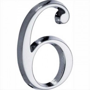 Chroom huisnummer 6 glans