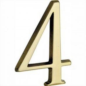 Messing huisnummer 4 glans