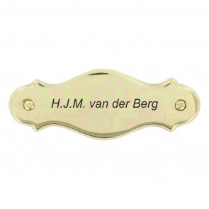 Messing naambord 132 x 50 mm