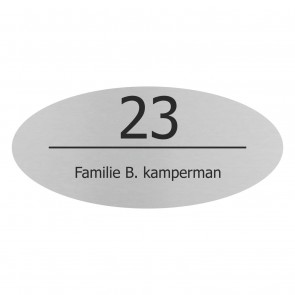 RVS naamplaatje 20 x 9 cm