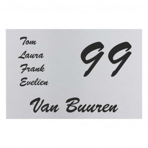 RVS naambord 30 x 18 cm