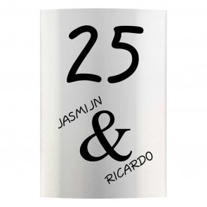 RVS naambord gebogen 15 x 25 cm
