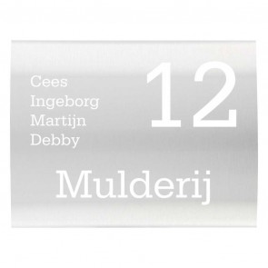 RVS naambord gebogen 20 x 15 cm