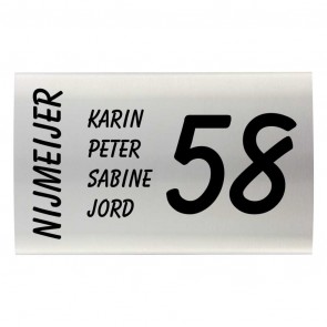 RVS naambord gebogen 30 x 20 cm