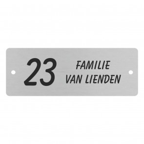 RVS naamplaatje rechthoek 110 x 40 met gat