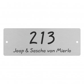 RVS naamplaatje rechthoek 140 x 50 met gat