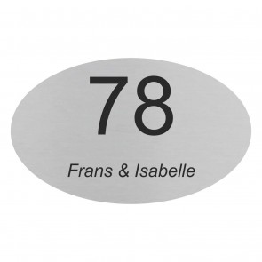 RVS naamplaatje ovaal 140 x 85