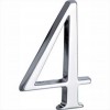 Glans chroom huisnummer (4)  12 cm