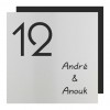 RVS + plexiglas naambord 16 x 16 cm