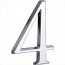 Chroom huisnummer 4 glans