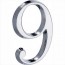 Chroom huisnummer 9 glans