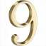 Messing huisnummer 9 glans